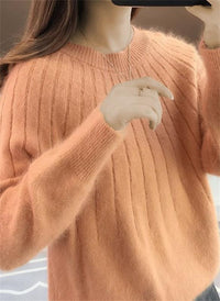 Vanessa - Farbiger Strickpullover – Orange