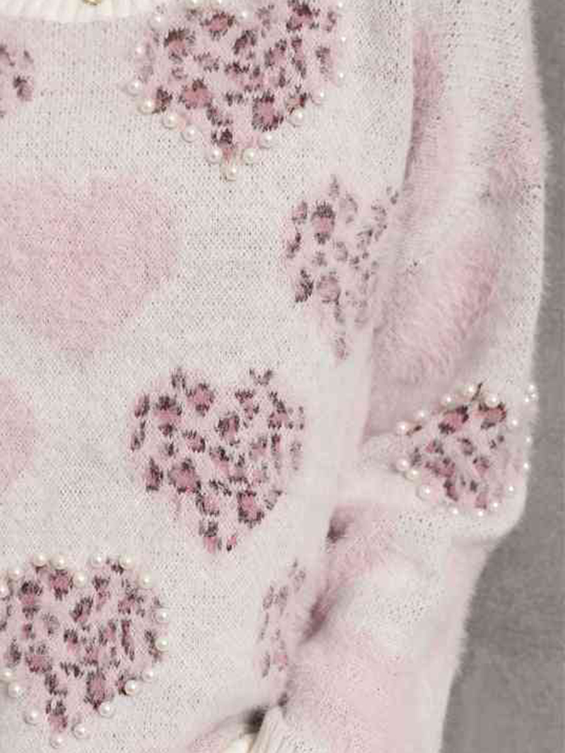 Poimera | Flauschiger Pullover mit Herzmustern