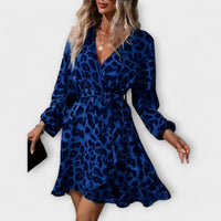 Elisa | Schickes Kleid mit modischem Animal Look – Blau