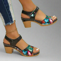 Marisa | Handcrafted Premium Peep-Toe Sandals – Schwarz
