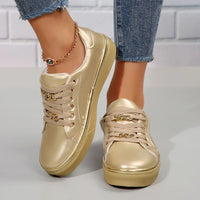 Gabi Sommersneaker | Bequeme Damen Sneaker mit Goldakzenten und Weicher Einlegesohle für den Sommer – Gold