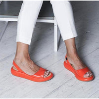 Elegante offene Plattform Damen Sandalen – Orange