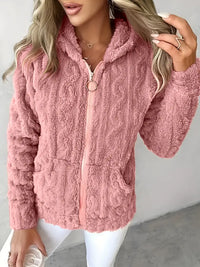 GAELLE | Langarm Kapuzenpullover Mit Reißverschluss – Rosa