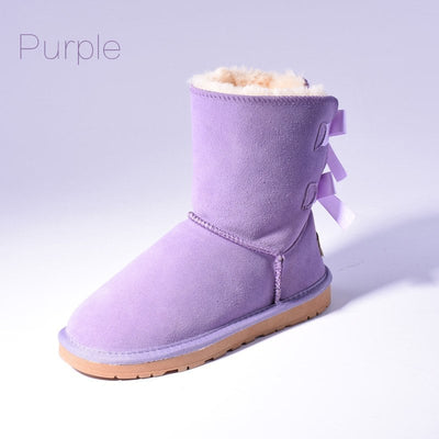 Lela | Warme Schneestiefel mit Fell und Schleifen für Frauen