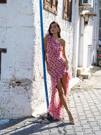 Heidi-Mode | Kleid mit Rüschen und Blumenmuster – Rosa