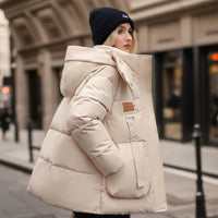 Damen Gesteppter Puffer-Mantel – Beige