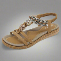 Felicitas | Handgefertigte Boho-Sandalen aus Premium-Material – Erdiges Gelb