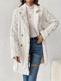 Elisa - Gemütlicher Teddy-Mantel – Weiß