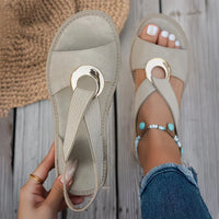 Maisie - gepolsterte flache Sandalen – Beige