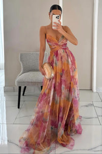 Imogen | Elegantes Maxikleid – Orange