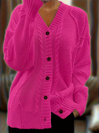 Arijia – Bequemer Strickpullover – Rosarot
