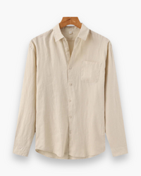 Herren Lässiges Leinenhemd | Atmungsaktiv & Locker – Beige