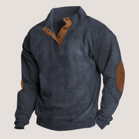 Allen | Kordpullover mit Stehkragen – Bordeauxblau