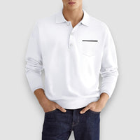 Cardi | Long Sleeve Polo Shirt – Weiß
