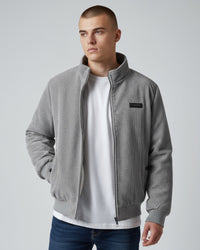 Blouson für Herren mit Stehkragen und warmem Innenfutter – Grau