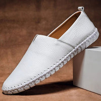 Handgenähte Loafers aus Leder – Weiß