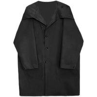 Sayelith | Schwarzer langer Mantel mit Kapuze für Damen – Schwarz