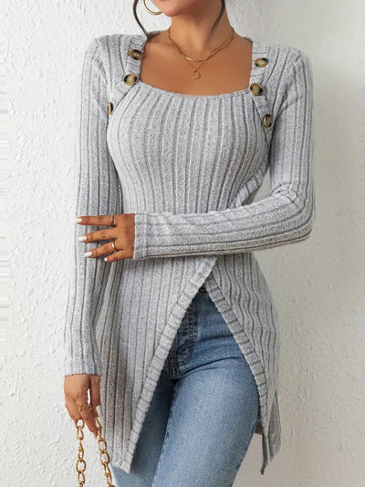 Steffi - Asymmetrisches Top mit Rippenstruktur