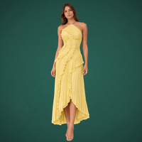 Irene | Damen Ärmelloses Halter Rückenfrei Maxikleid – Halter Maxi Rückenfrei 2026 – Gelb