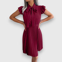 Nivara – Plissiertes Kleid mit femininer Note – Rot