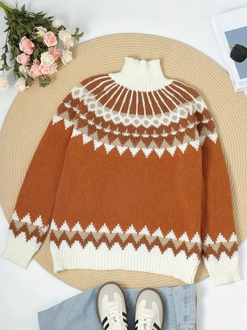 Dreilanae | Pariser Vintage-Chic Mock-Rollkragenpullover