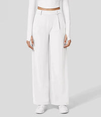 Sommer Palazzo Hose für Damen - Leicht Elegant Hohe Taillen Marlenehose – Weiß