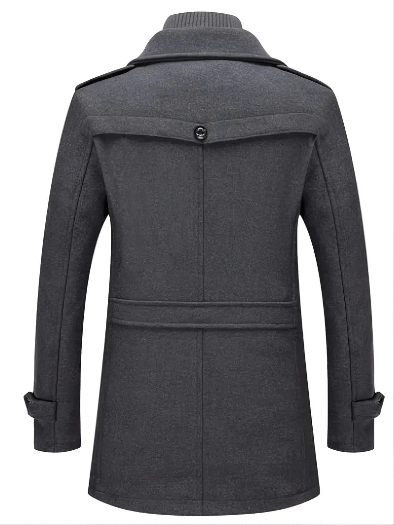 Eyana | Herren Business Wollmantel mit Doppelkragen