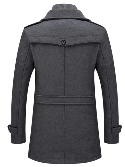 Eyana | Herren Business Wollmantel mit Doppelkragen