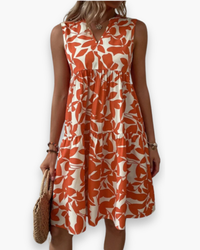 Damen Elegantes A-Linien Kleid | Sommer – Rot