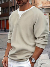 Brogan – Langärmliges Henley Hemd In Lockerer Passform – Khaki