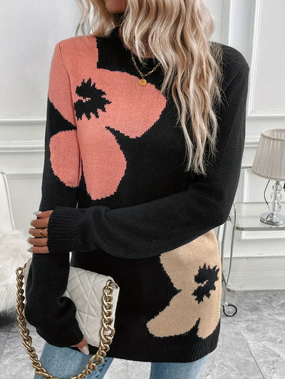 Clisania | Blühende Eleganz Florale Tunika Pullover Vielseitig