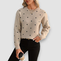 Tina | Polka Dot Pullover – Beige