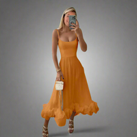 Caldruna | Luftiges Maxikleid mit Stil – Orange