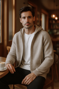 Sorrano | Cashmere Zip Hoodie – Beige