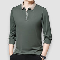 Enzo | Long Sleeve Business Polo Shirt – Grün