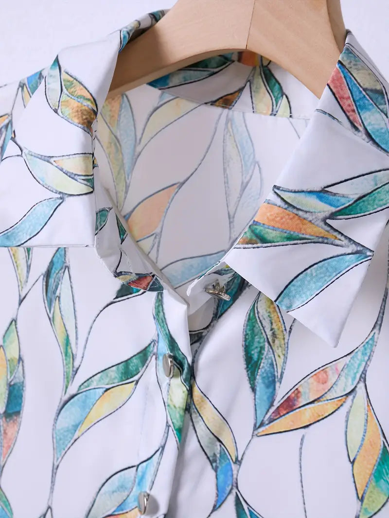 Heidi-Mode | Stilvolle Bluse mit Aufgedruckten Knöpfen