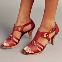 Jutta | Komfortable Absatzsandalen – Rot