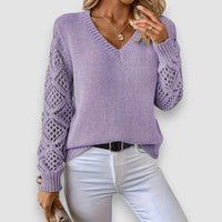 Lila | Langarm-Strickpullover – Lila