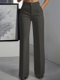 Orelisse - Hochtaillierte Wide-Leg-Hose – Dunkelgrau