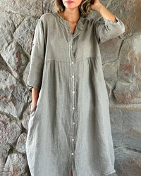 Luftiges Leinenkleid für Frauen – Grau