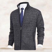 Lanzo – Langärmelige Strickjacke – Dunkelgrau