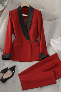 Rosalie | Modernes Damen Set Zweiteiler – Rot