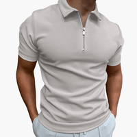 Simon | Herren-Poloshirt mit Reißverschluss – Grau