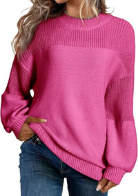 Neva - Damen-Strickpullover – Weicher Oversize-Pullover im Minimalistischen Stil – Rosa