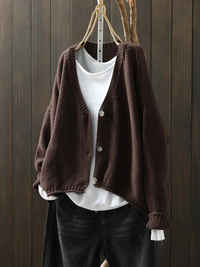 Cora | Strickjacke – Kaffee