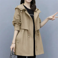 Trenchcoat Damen | Übergangszeit Mit Mittlerem Schnitt Und Kapuze – Beige