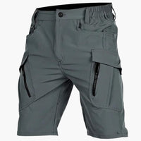 Herren Tactical Sommershorts mit Cargotaschen und Gürtel – Grau