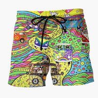 Bunte bedruckte Boardshorts für Männer - Sommerliche Strandmode – Mehrfarbig
