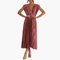 Elegantes Midikleid mit V-Ausschnitt - Damen Abendmode Farfetch – Rosa Rot