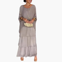 Gisela | Elegantes langes Kleid – Grau